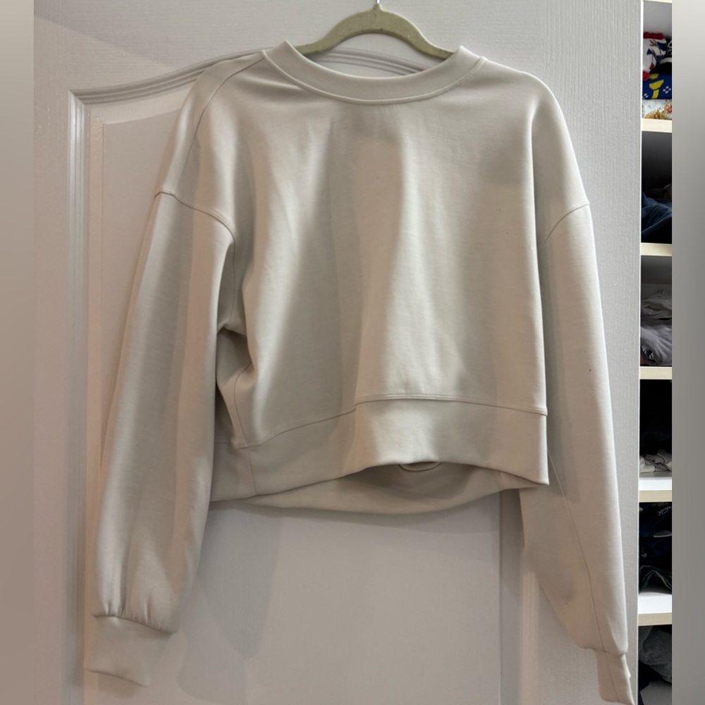 Lululemon Softstreme Perfectly Oversized Cream Cropped Sweatshirt